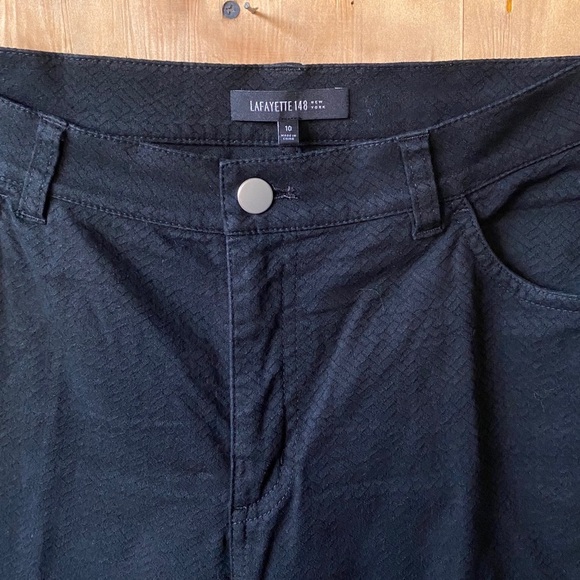 Lafayette 148 Black Animal Print Tapered leg Pant - Picture 4 of 11